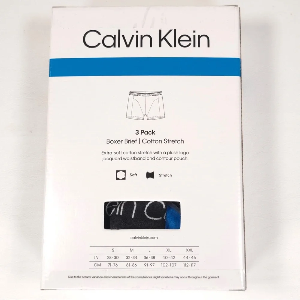 Calvin Klein‎ 3 Pack Boxer Brief SMALL Cotton Stretch Extra Soft